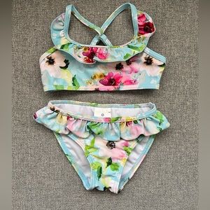 Snapper Rock two piece floral swimsuit, size 1-2 years.